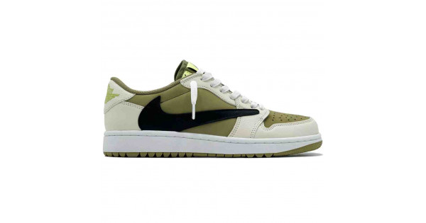 Кроссовки Travis Scott X Air Jordan 1 Low Golf Neutral Olive